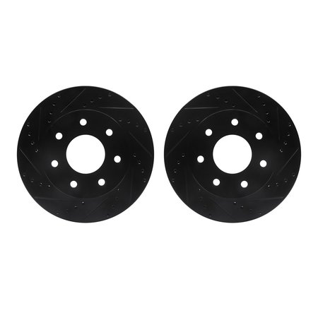 DYNAMIC FRICTION CO Rotors-Drilled and Slotted-Black, Zinc Plated black, Zinc Coated, 8002-54097 8002-54097